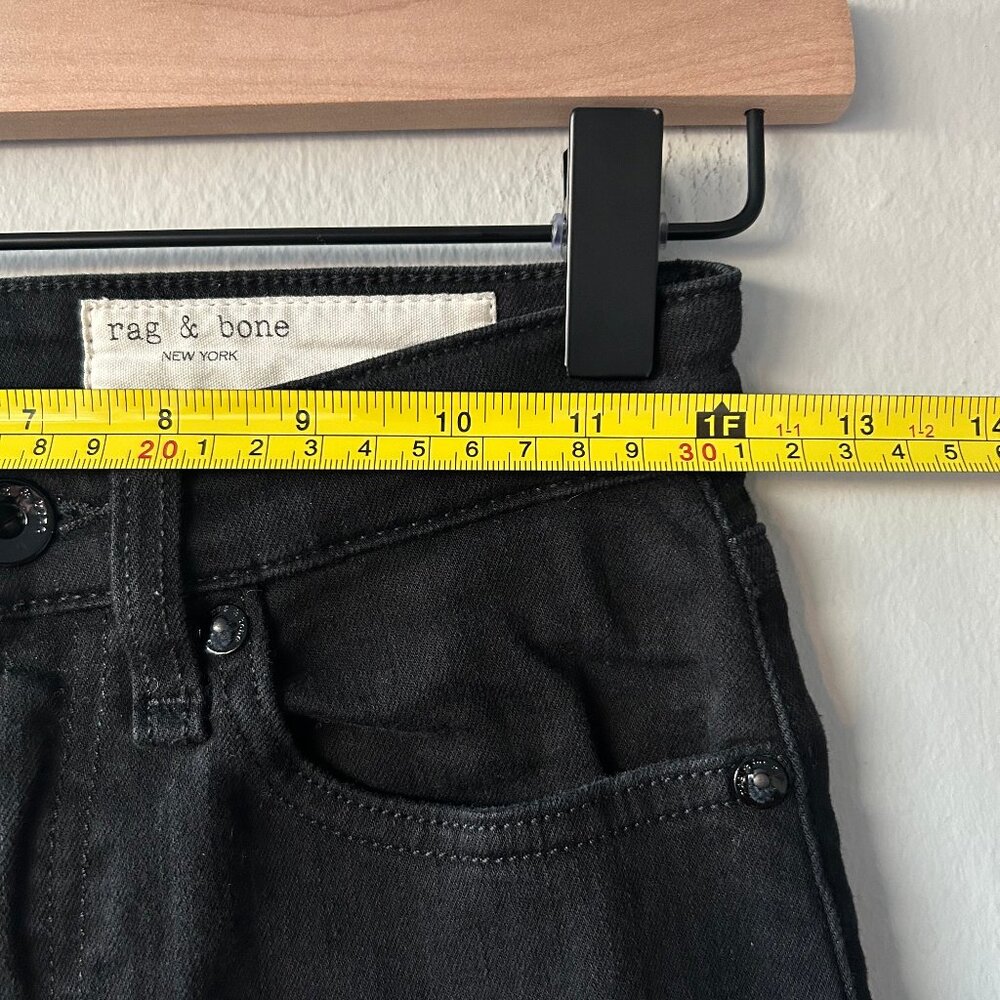 Rag & Bone Nina High Rise Skinny Jeans Black Stretch Denim Size 24 Women's - Picture 9 of 11